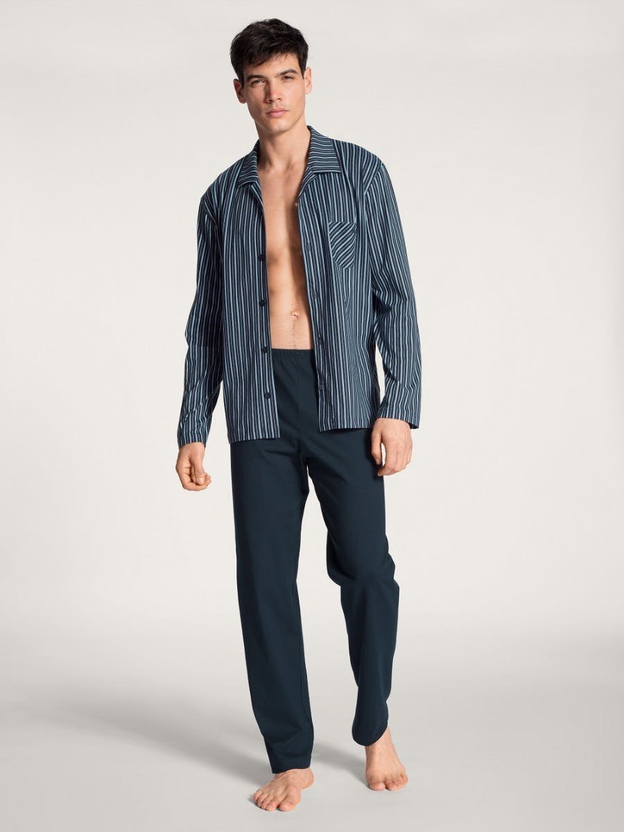 Calida Relax Imprint Pyjama lange broek - 479 Blue - maat S (S) - Heren Volwassenen - 100% katoen- 40780-479-S