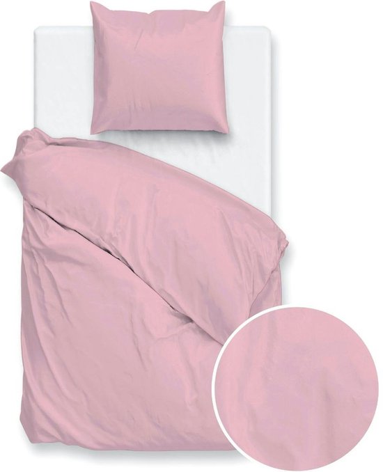 Dekbedovertrek - Zo!Home - Percalle Lilac Pink - 1-persoons (140 x 200/220 cm)