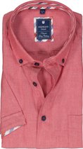 Redmond regular fit overhemd - korte mouw - Oxford - rood - Strijkvriendelijk - Boordmaat: 43/44