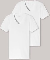 Schiesser 95/5 T-shirt V-hals - 2 Pack 100 White - maat 3XL (3XL) - Heren Volwassenen - Katoen/elastaan- 173982-100-3XL