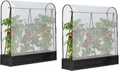 Duo tomatenkassen van metaal, modulair, speciaal, groeiset, complete zeildoek + houder