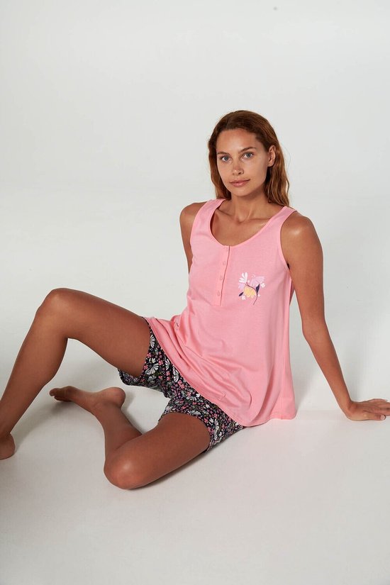 Vamp - Pyjama femme - Géranium Pink - 50% coton/50% modal - L