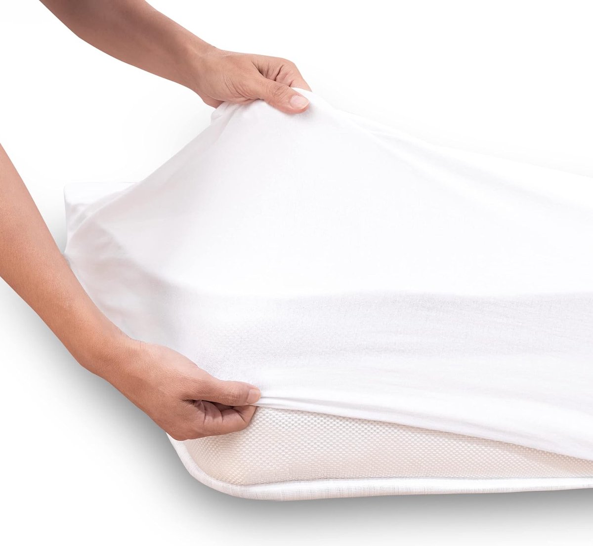 Waterdichte matrasbeschermer hygiënisch ademende matrasoplegger zonder knetteren anti-mijt matrastopper Oeko-Tex®-standaard 100 90 x 200 cm fitted