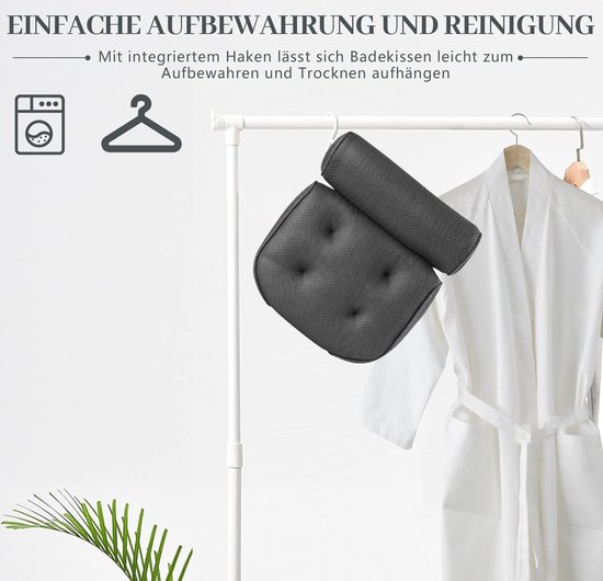 Badkussen voor Badkuip Badkuipkussens voor Ondersteuning van Nek en Rug met Zachte Netstof en 8 Sterke Anti-slip Zuignappen Ontspannende Bad Accessoires Spa Geschenken Badkussen voor Badkuip Badkuipkussens voor Ondersteuning van Nek en Rug met Zachte Netstof en 8 Sterke Anti-slip Zuignappen Ontspannende Bad Accessoires Spa Geschenken