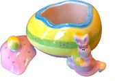 Artu Casa Easter - Paas EI Keramiek Tafel versiering - Opberg accesoire doosje voor Eieren Vrolijk Paashaas