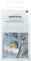 Doe-het-zelf hobbypakket Steentjessteek | DIY-Set Brick Stitch - Maak je eigen Broche met Peyote Rijgtechniek - regenbogen