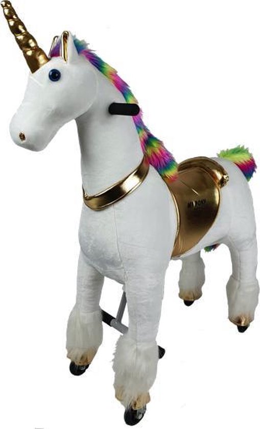 MY PONY ®, Unicorn / Eenhoorn, rijdend speelgoed, wit/goud/regenboog 4 - 9  jaar | bol.com