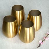 Lusso RVS Bekers - Goud – 4 stuks