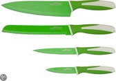 Homeij set de couteaux en acier inoxydable - 4 pièces - va au lave-vaisselle - vert - set de couteaux