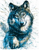 Schilderen op nummer wolf 40x50 cm (zonder frame)