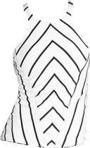 Seafolly Cast a Way High Neck singlet Tankinitopje Dames - Zwart / Wit gestreept - 36