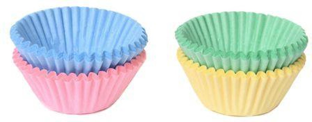 House of Marie Chocolade Baking Cups - Pastel Assorti - Set/100