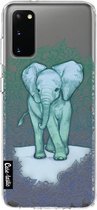 Casetastic Samsung Galaxy S20 4G/5G Hoesje - Softcover Hoesje met Design - Emerald Elephant Print