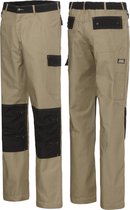 Ultimate Workwear - Topmodel Canvas Werkbroek DEVON - 60% katoen/40% Polyester 330gr/m2 met CORDURA 220gr/m2 - Tweekleurig Khaki/Zwart