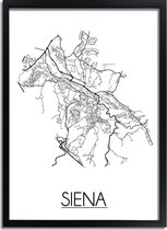 DesignClaud Siena Plattegrond poster A2 + Fotolijst zwart