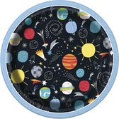 Unique Feestborden Space Plates 18 Cm Blauw 8 Stuks