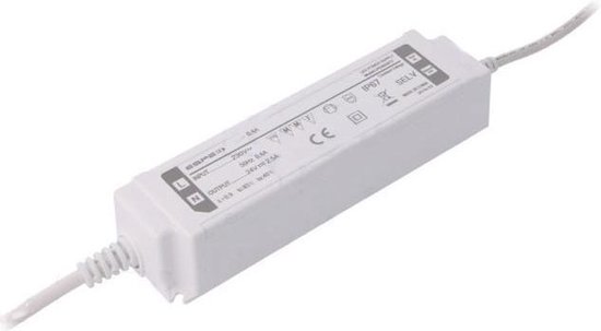 LED voeding - 24V, 2,5A - 60W - IP67 - WATERPROOF - ESPE