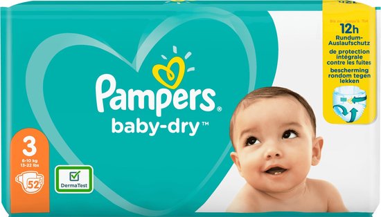 Pampers - Pampers Dry Luiers (Maat 3) voor 6-10 kg Baby's - 30 stuks