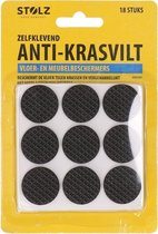 Stolz - Anti-krasvilt zelfklevend - Krasviltjes - Rond - Vloer- en meubelbeschermers -18 stuks - 2,5 x 2,5 cm