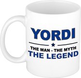 Yordi The man, The myth the legend cadeau koffie mok / thee beker 300 ml