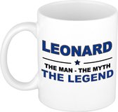 Leonard The man, The myth the legend cadeau koffie mok / thee beker 300 ml