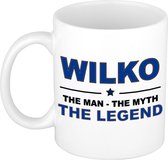 Naam cadeau Wilko - The man, The myth the legend koffie mok / beker 300 ml - naam/namen mokken - Cadeau voor o.a verjaardag/ vaderdag/ pensioen/ geslaagd/ bedankt