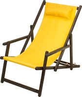Ligstoel - strandstoel met armleuning en kussen GreenBlue Premium GB283 goud