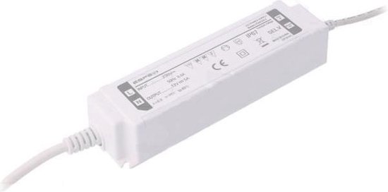 LED voeding - 12V, 5A - 60W - IP67 - WATERPROOF - ESPE