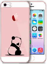 Apple Iphone 5 / 5S / SE2016 siliconen telefoonhoesje transparant panda