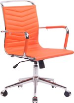 Bureaustoel - Stoel - Design - In hoogte verstelbaar - Kunstleer - Oranje - 56x64x102 cm