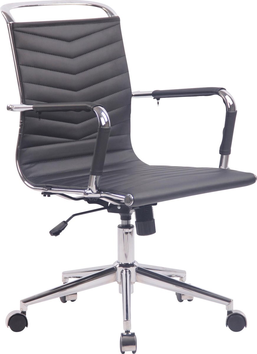 Bureaustoel - Stoel - Design - In hoogte verstelbaar - Kunstleer - Zwart - 56x64x102 cm