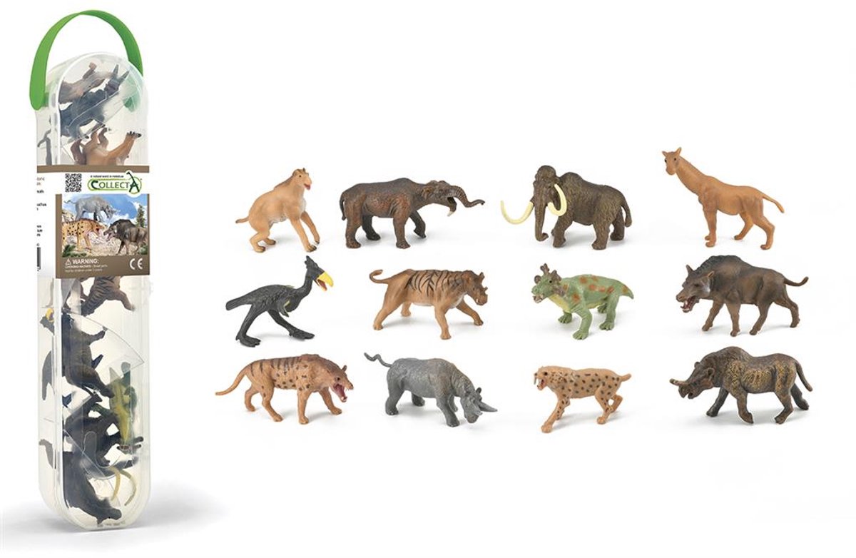 COLLECTA Figurine Mini Set - 12 Prehistorisch Zoodieren - Prehistorie - Handgeschilderd - Miniatuur