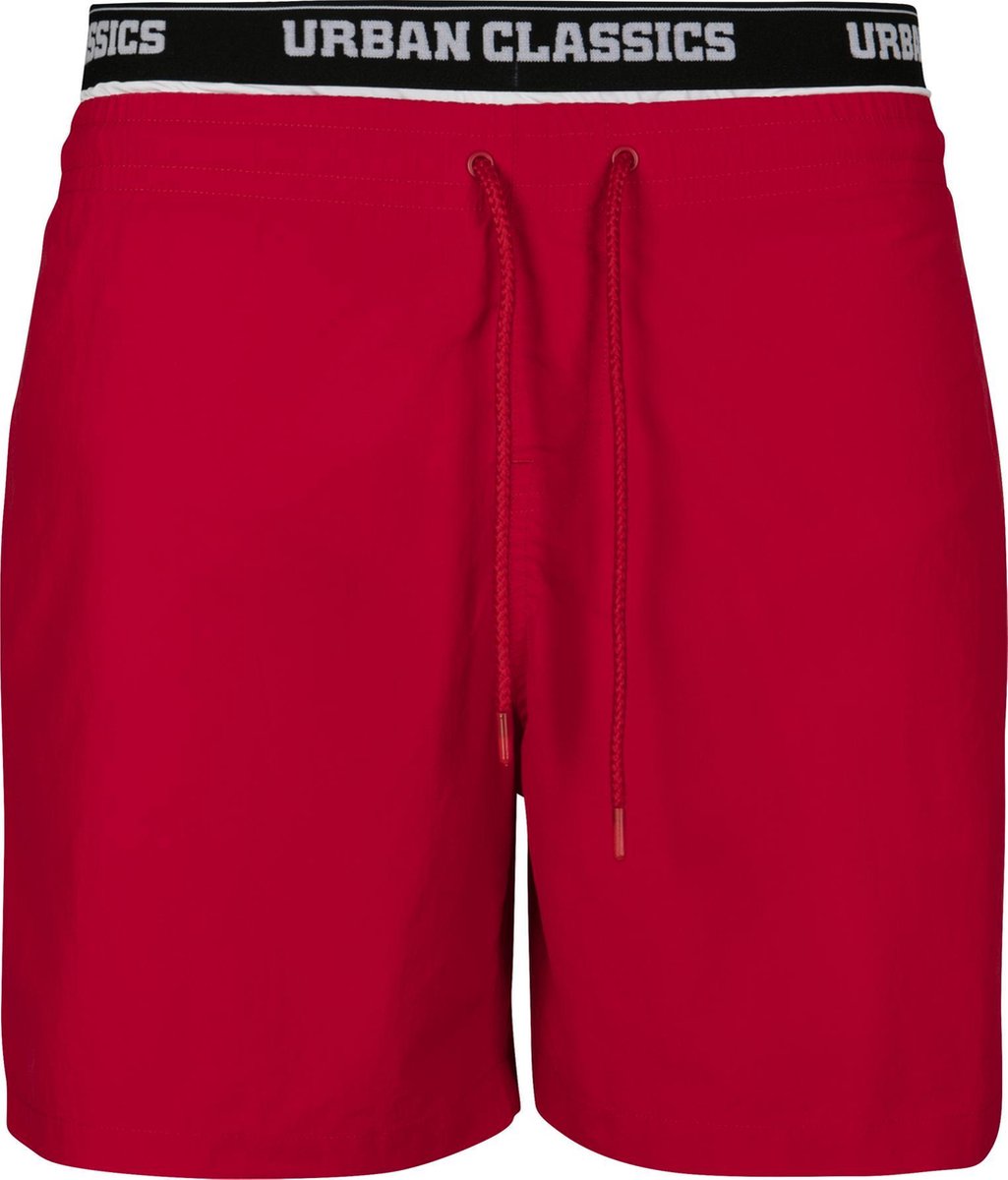 Heren Mannen Modern Short Menswear Casual Streetwear zwembroek Two in One Rood