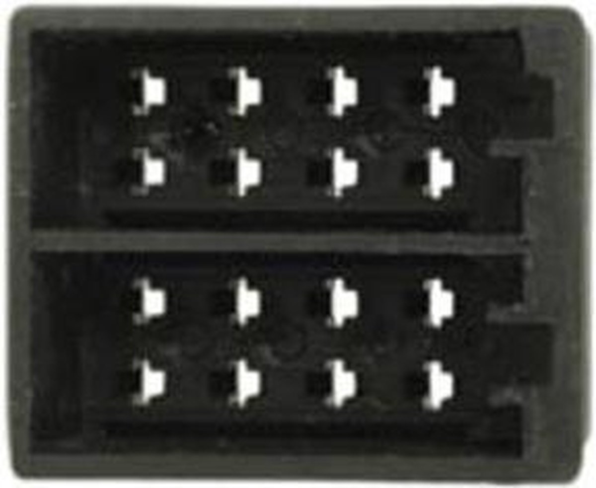 conn. vrouwelijk 16-pin ISO power+speaker f. 2 8 MM conn.