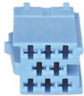 conn. mannelijk  8-pin blue MINI ISO  10 stuks