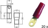 Kabelschoen   ring    verguld  rood 20mmÂ² diam 6mm