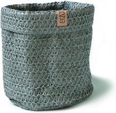 SIZO Knitted Paper Bag grijs Ø 20 cm | opberger | plantenzak | opbergzak | bloempot