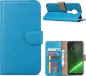 Bookcase Geschikt voor: Motorola Moto G7 Plus - Bookcase Turquoise - portemonnee hoesje