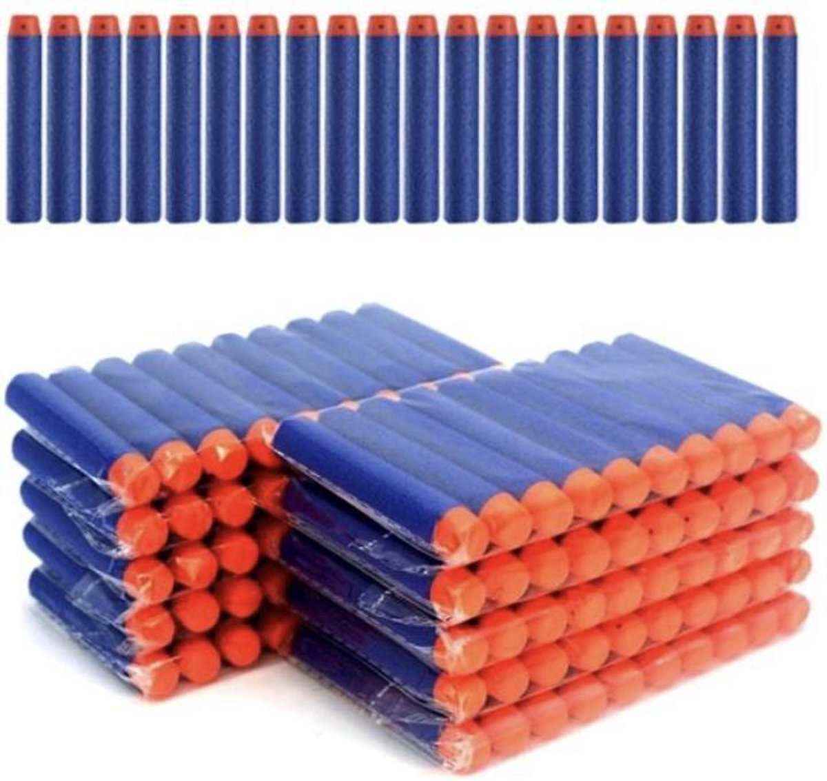 150 Pijltjes/Darts/Bullets geschikt voor Nerf Blasters - Speelgoedblaster pijltjes Blauw - Merkloos