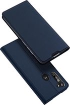 Luxe blauw agenda wallet hoesje Motorola Moto G8 Power