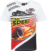 Disney Cars Shirt - I am speed - Wit - Maat 110/116 (6 jaar)