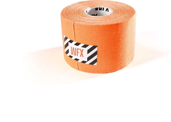 PREMIUM Kinesiologie Tape - Sporttape - 100% geweven katoen / waterbestendig - rollengte 5m, breedte 5cm - oranje