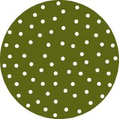 Mat, Vloermat, Vloerkleed, Tapijt, Kind - Kinderkamer Green Dots - Rond - Wasbaar - Antislip - 75 x 75 cm