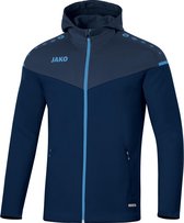 Jako Champ 2.0 Jas Met Capuchon Dames Marine Blauw-Donker Blauw-Hemels Blauw Maat 44