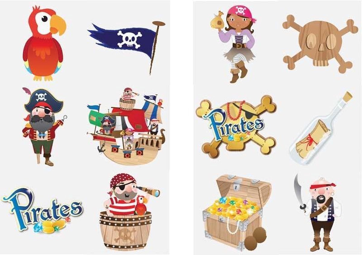Tattoos kinderen - Dino - Superhelden - Piraten - Tijdelijke tattoo jongens en meisjes - Uitdeelcade