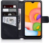 Samsung Galaxy A01 hoesje - MobyDefend luxe echt leren wallet bookcase - Zwart - GSM Hoesje - Telefoonhoesje Geschikt Voor: Samsung Galaxy A01