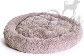 Luxe katten & hondenmand - Donut - Heerlijk zacht - Fluffy - Khaki Bruin -100 cm - Size L