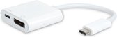 NÖRDIC USBC-N1179, USB-C hub naar DisplayPort 1.2 4K, USB-C Power Delivery 60W, Wit