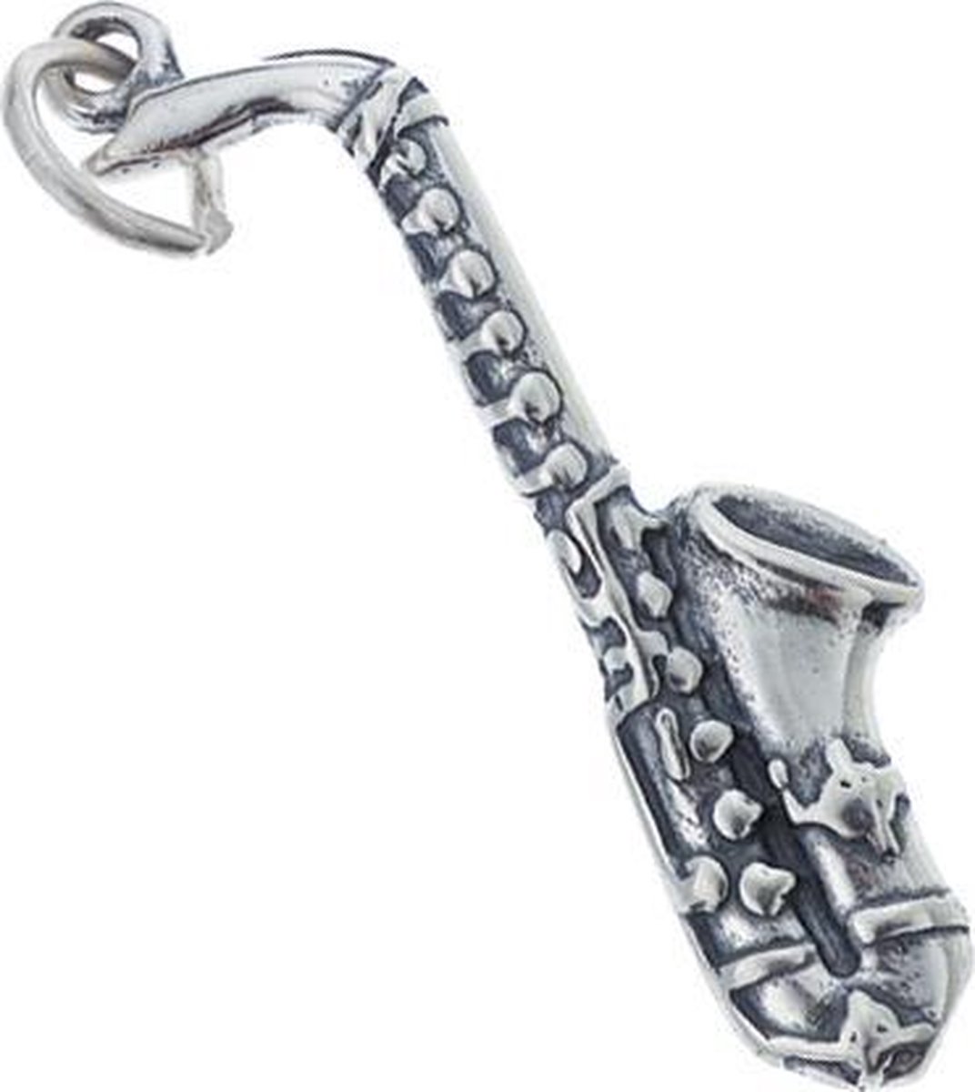 Zilveren hanger saxofoon