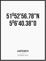 Poster/kaart ASPEREN met coördinaten